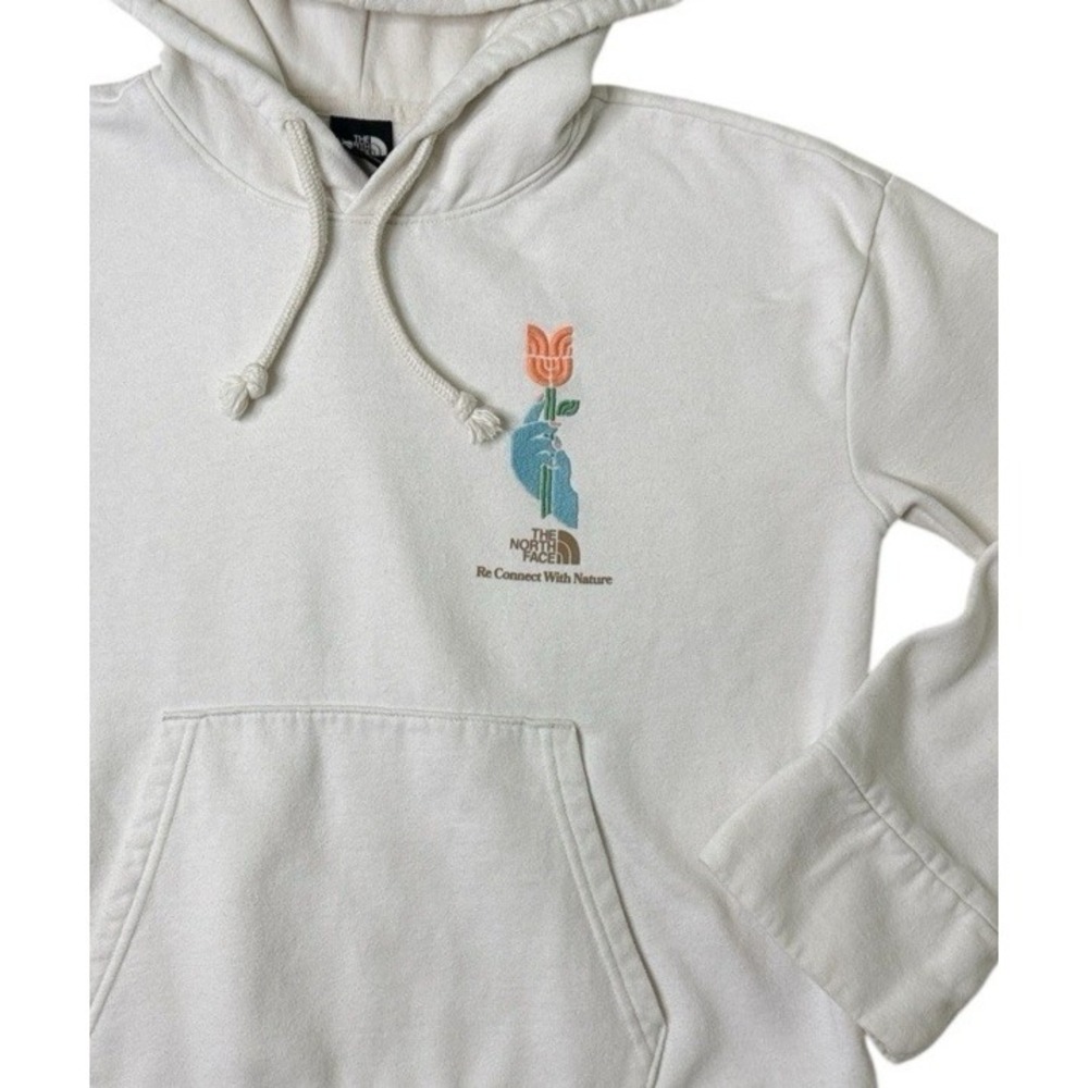 The North Face Women's Hoodie Earth Day Re Connect With Nature Cream Rare XS - Picture 2 of 13